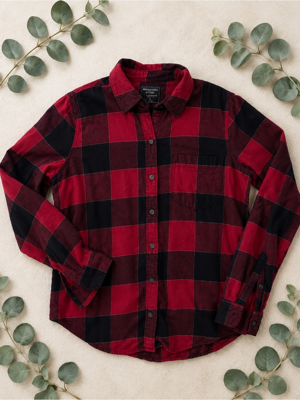A&F Women’s Medium Black & Red Checkered Flannel Abercrombie & Fitch